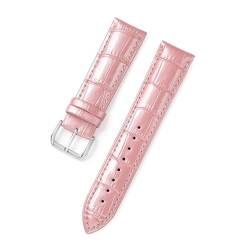 PAKMEZ Leder Uhrengurt 20/22mm Ersatzuhr Armband für Männer und Frauen, Rosa, 14mm von PAKMEZ