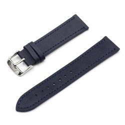 PAKMEZ Leder Uhrengurtband 18-24mm Ersatz Armband Uhrengurt, Dunkelblau, 24mm von PAKMEZ