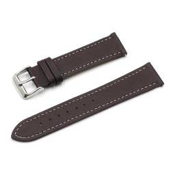 PAKMEZ Leder Uhrengurtband 18-24mm Ersatz Armband Uhrengurt, Dunkler Kaffee, 18mm von PAKMEZ