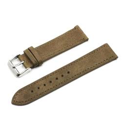PAKMEZ Leder Uhrengurtband 18-24mm Ersatz Armband Uhrengurt, Grün, 18mm von PAKMEZ