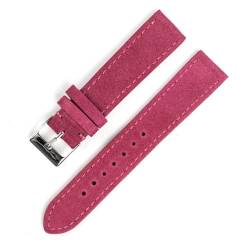 PAKMEZ Wildleder-Leder-Uhrengurt 18-22mm Ersatzband für Männer und Frauen, Rosa, 20mm von PAKMEZ