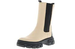 PALPA Damen Chelsea Boots Stiefel Echtleder beige/Ecru/schwarz, Größe:40, Farbe:Beige von PALPA