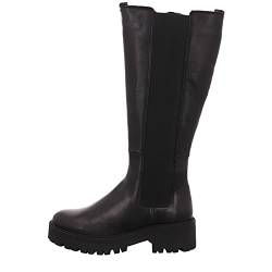 PALPA Damen Chelsea Boots Stiefel Hoch Langschaft Echtleder schwarz, Größe:38, Farbe:Schwarz von PALPA