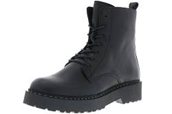 PALPA Damen Kurzschaft Stiefel Stiefeletten Combat Boots Echtleder schwarz, Größe:38, Farbe:Schwarz von PALPA