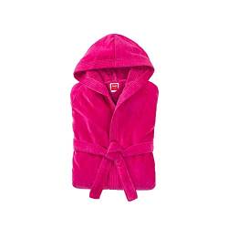 PANA MIAMI Velour Unisex Baumwolle Bademantel mit Kapuze • Saunamantel • Damen Bademantel • Herren Bademantel mit Kapuze • bathrobe men • weiches Material • knielang • Größe: 2XLarge • Farbe: Fuchsia von PANA