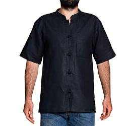 PANASIAM Fisherman Shirt Fairtrade, Hemp, SS Black L von PANASIAM