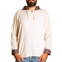 PANASIAM Kapuzenhemd Herren Hoodie mit Kapuze zweifarbig Fischerhemd aus 100% Baumwolle Kapuzenshirt mit Taschen bis Gr. XXL Fisherman Shirt Langarmhemd von PANASIAM