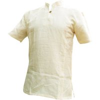 PANASIAM Langarmhemd Fischerhemd aus 100% Hanf mit Holzknopf für Herren leger geschnitten Bequemes Freizeithemd Fisherman Shirt auch als Kurzarmhemd von PANASIAM