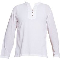 PANASIAM Langarmhemd Luftig leichtes Sommerhemd 'K' mit Knöpfen aus 100% Baumwolle Herren Freizeithemd Fischerhemd Fisherman Shirt von PANASIAM