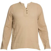 PANASIAM Langarmhemd Luftig leichtes Sommerhemd 'K' mit Knöpfen aus 100% Baumwolle Herren Freizeithemd Fischerhemd Fisherman Shirt von PANASIAM