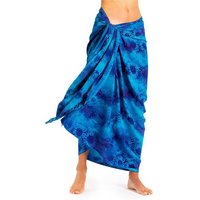 PANASIAM Pareo Sarong Wachsbatik Blautöne aus hochwertiger Viskose Strandtuch, Strandkleid Bikini Cover-up Tuch für den Strand Schultertuch Halstuch von PANASIAM