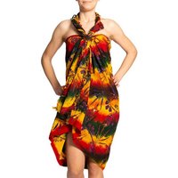 PANASIAM Pareo Sarong Wachsbatik Bunttöne aus hochwertiger Viskose Strandtuch, Strandkleid Bikini Cover-up Tuch für den Strand Schultertuch Halstuch von PANASIAM
