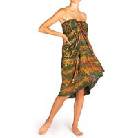 PANASIAM Pareo Sarong Wachsbatik Grüntöne aus hochwertiger Viskose Strandtuch, Strandkleid Bikini Cover-up Tuch für den Strand Schultertuch Halstuch von PANASIAM