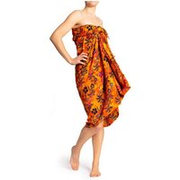 PANASIAM Pareo Sarong Wachsbatik Orangetöne aus hochwertiger Viskose Strandtuch, Strandkleid Bikini Cover-up Tuch für den Strand Schultertuch Halstuch von PANASIAM