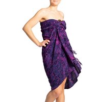 PANASIAM Pareo Sarong Wachsbatik Rottöne aus hochwertiger Viskose Strandtuch, Strandkleid Bikini Cover-up Tuch für den Strand Schultertuch Halstuch von PANASIAM