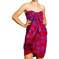 PANASIAM Pareo Sarong Wachsbatik Rottöne aus hochwertiger Viskose Strandtuch, Strandkleid Bikini Cover-up Tuch für den Strand Schultertuch Halstuch von PANASIAM