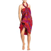 PANASIAM Pareo Sarong Wachsbatik Rottöne aus hochwertiger Viskose Strandtuch, Strandkleid Bikini Cover-up Tuch für den Strand Schultertuch Halstuch von PANASIAM