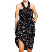 PANASIAM Pareo Sarong Wachsbatik schwarz-weiß aus hochwertiger Viskose Strandtuch, Strandkleid Bikini Cover-up Tuch für den Strand Schultertuch Halstuch von PANASIAM