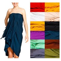 PANASIAM Pareo Sarong einfarbig in 2 Größen als Strandtuch Strandkleid Strandrock, oder Bikini Cover-up Tuch für den Strand Schultertuch Schal Halstuch von PANASIAM