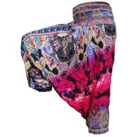 PANASIAM Relaxhose Aladinhose Batik Optik Haremshose aus 100% natürlicher Viskose farbenfrohe Freizeithose bequeme Sommerhose Pumphose Pluderhose von PANASIAM