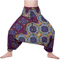 PANASIAM Relaxhose Aladinhose Maoi Haremshose aus 100% natürlicher Viskose Pumphose auch als Overall tragbar Damen bequeme Freizeithose Pluderhose von PANASIAM