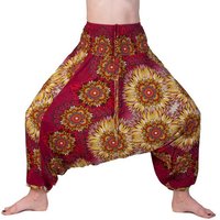 PANASIAM Relaxhose Aladinhose Maoi Haremshose aus 100% natürlicher Viskose Pumphose auch als Overall tragbar Damen bequeme Freizeithose Pluderhose von PANASIAM