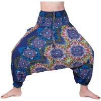 PANASIAM Relaxhose Aladinhose Maoi Haremshose aus 100% natürlicher Viskose Pumphose auch als Overall tragbar Damen bequeme Freizeithose Pluderhose von PANASIAM