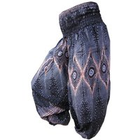 PANASIAM Relaxhose Aladinhose Pfauenauge Haremshose aus 100% natürlicher Viskose Pumphose für Damen bequeme Freizeithose Pluderhose von PANASIAM