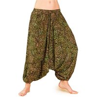 PANASIAM Relaxhose Aladinhose Wachsbatik Haremshose aus 100% natürlicher Viskose farbenfrohe Freizeithose bequeme Sommerhose Pumphose Pluderhose von PANASIAM