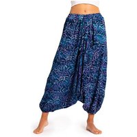 PANASIAM Relaxhose Aladinhose Wachsbatik Haremshose aus 100% natürlicher Viskose farbenfrohe Freizeithose bequeme Sommerhose Pumphose Pluderhose von PANASIAM