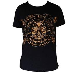 PANASIAM T-Shirt Work Yantra Tiger2 Black L von PANASIAM