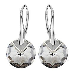 Ohrringe Silber 925 Hängend für Damen Ohrhänger Lange Ohrringe Hängend mit Kristallen Metallic Kreise Schmuck für Sie Hängeohrringe Mädchen Geschenk für eine Frau Handmade: Ohrringe (Crystal) von PANDA LUXURY JEWELLERY