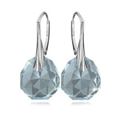 Ohrringe Silber 925 Hängend für Damen Ohrhänger Lange Ohrringe Hängend mit Kristallen Schmuck Mädchen Hängeohrringe für Sie Geschenk für eine Frau Handmade: Ohrringe (Aquamarine) von PANDA LUXURY JEWELLERY