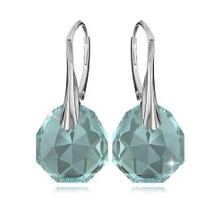 Ohrringe Silber 925 Hängend für Damen Ohrhänger Lange Ohrringe Hängend mit Kristallen Schmuck Mädchen Hängeohrringe für Sie Geschenk für eine Frau Handmade: Ohrringe (Blue Zircon) von PANDA LUXURY JEWELLERY