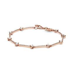 PANDORA Funkelnde Pavé-Stäbe Armband in Roségold mit 14 Karat rosévergoldete Metalllegierung und Cubic Zirkonia Steinen Timeless Collection, 18cm von PANDORA