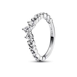 PANDORA Königlicher Wirbel Diadem-Ring aus Sterling Silber mit Zirkonia - kombinierbar mit Schmuck Moments Kollektion - Größe: 58 von PANDORA