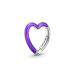 PANDORA ME Leuchtendes Violett Herz Styling-Connector aus Sterling-Silber; nur kompatibel Me Armbändern von PANDORA