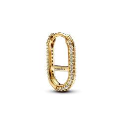 PANDORA ME Pavé Link-Ohrring aus 14 Karat vergoldeter Metalllegierung mit Cubic Zirkonia, Kompatibel mit PANDORA ME, Höhe: 17mm, 269682C01 von PANDORA