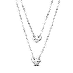 PANDORA Moments Für immer & Ewig Teilbare Herz Collier-Halsketten aus Sterling Silber, Größe 45cm, 393207C00-45 von PANDORA