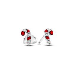 PANDORA Moments Funkelnde Rote Zuckerstangen Ohrringe aus Sterling Silber mit Zirkonia, 292996C01 von PANDORA