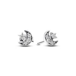 PANDORA Moments Mond-Ohrringe aus Sterling Silber mit Zirkonia, 292990C01 von PANDORA