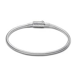 PANDORA Moments Schlangen-Gliederarmband mit Magnetverschluss aus Sterling Silber, Kompatibel Moments, Größe: 18 cm, 590122C00-18 von PANDORA