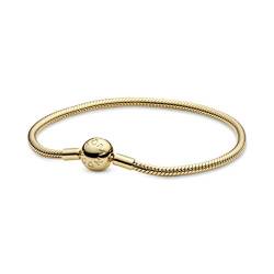 PANDORA Schlangen-Gliederarmband in Gold mit 18 Karat vergoldete Metalllegierung aus der PANDORA Moments Collection, 15cm von PANDORA