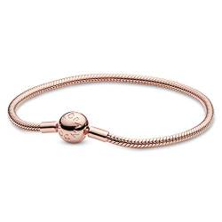 PANDORA Schlangen-Gliederarmband in Roségold 14 Karat rosévergoldete Metalllegierung aus der PANDORA Moments Collection, 21cm von PANDORA