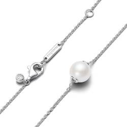 PANDORA Timeless Behandelte Süßwasserzuchtperle Collier-Halskette aus Sterling Silber mit Zirkonia Steinen, Größe 45cm, 393167C01-45 von PANDORA