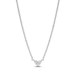 PANDORA Timeless Drei Sterne Herz Collier-Halskette aus Sterling Silber mit Zirkonia Steinen, Größe 45cm, 393014C01-45 von PANDORA