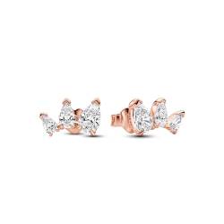 PANDORA Timeless Funkelnde Birnen-Ohrringe aus Sterling Silber mit rosévergoldeter Metalllegierung und Zirkonia, 282836C01 von PANDORA