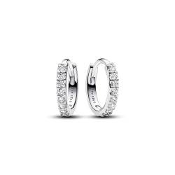 PANDORA Timeless Funkelnde Huggie Ohrringe aus Sterling Silber mit Zirkonia, 293015C01 von PANDORA