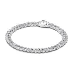 PANDORA Timeless Pavé Gliederarmband aus Sterling-Silber mit Cubic Zirkonia, Timeless Kollektion, 20cm, 593008C01-20 von PANDORA