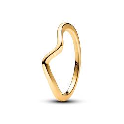 PANDORA Timeless Polierte Welle Ring mit vergoldeter Metalllegierung, Größe 54, 163095C00-54 von PANDORA